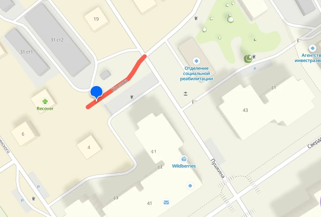 Самая короткая улица Салехарда на карте