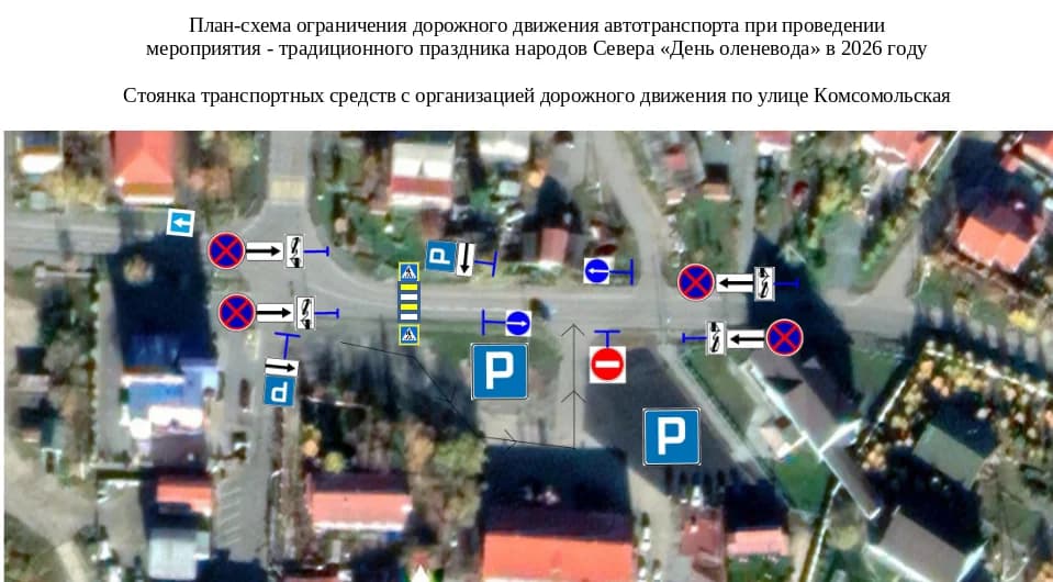 Схема организации стоянки на улице Комсомольская