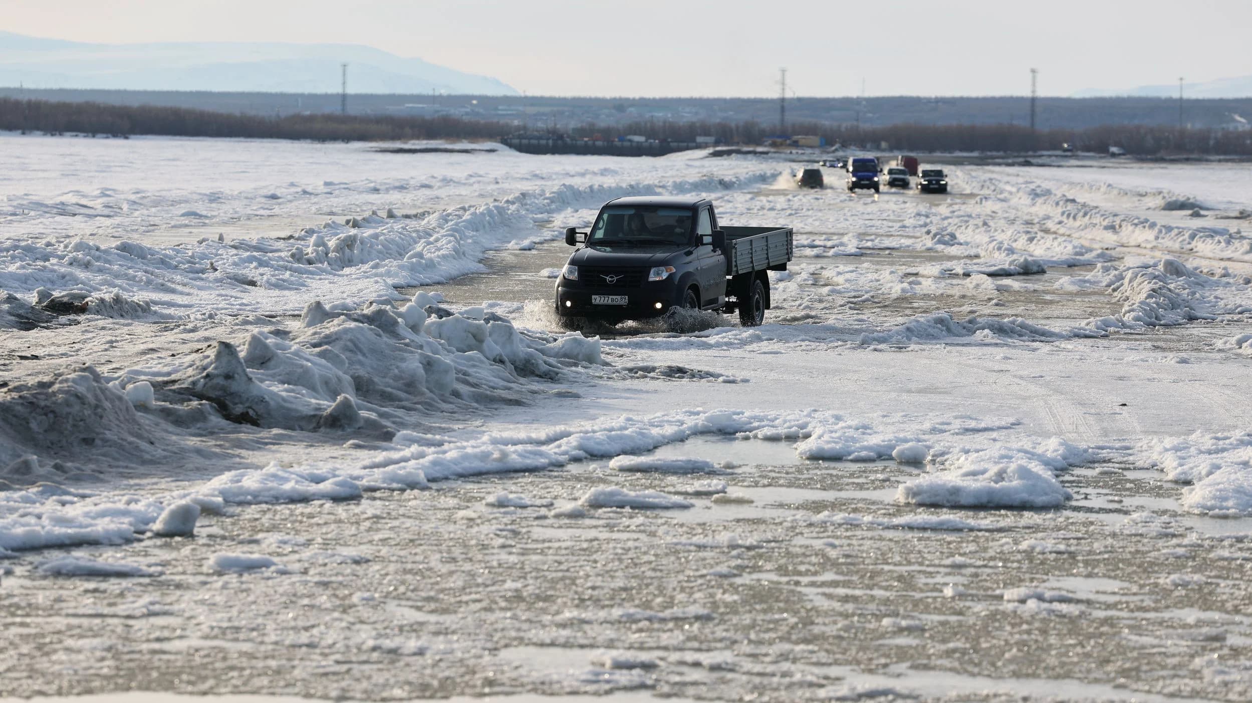 Участки подтопления на переправе